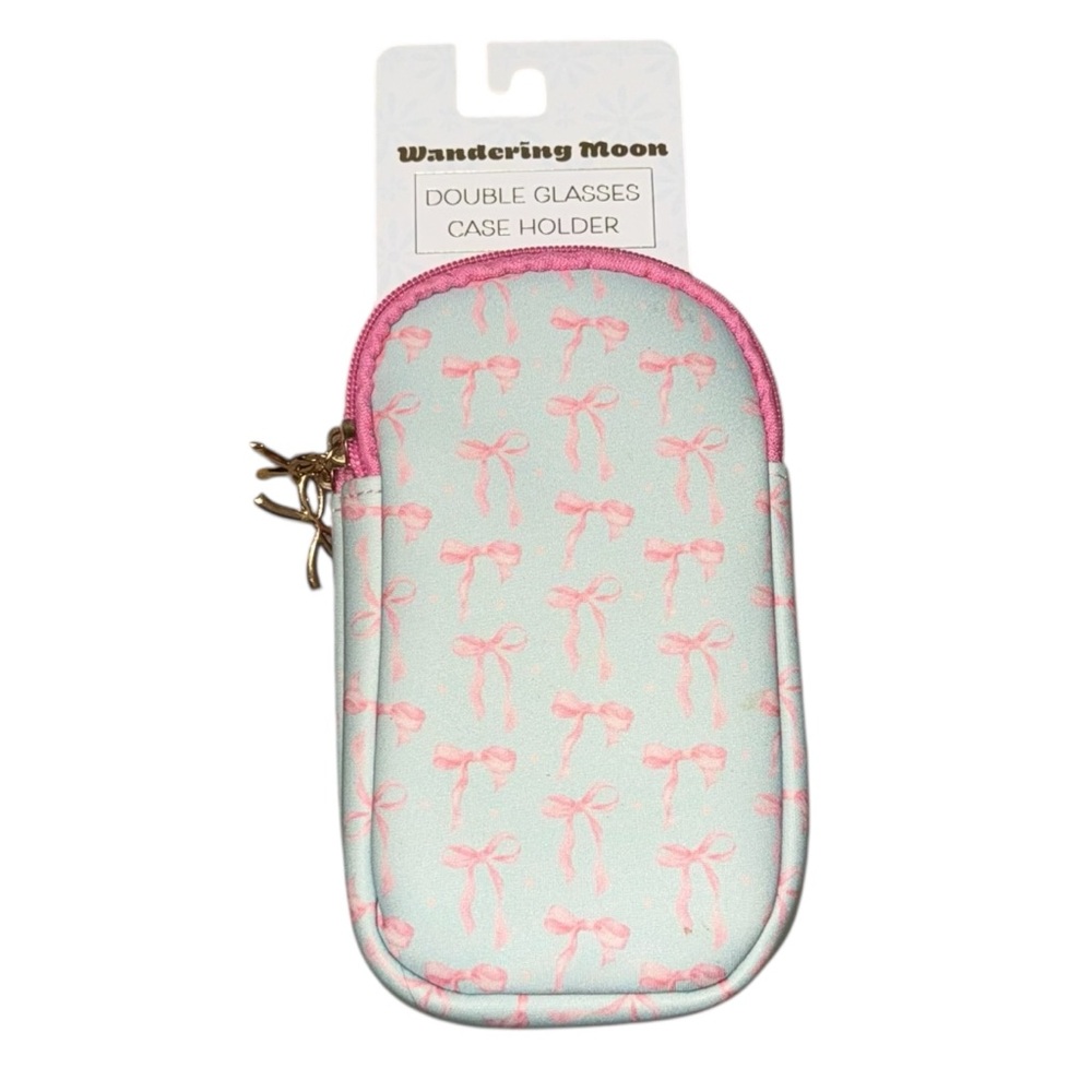 Wandering Moon Pink and White Sunglasses Case
